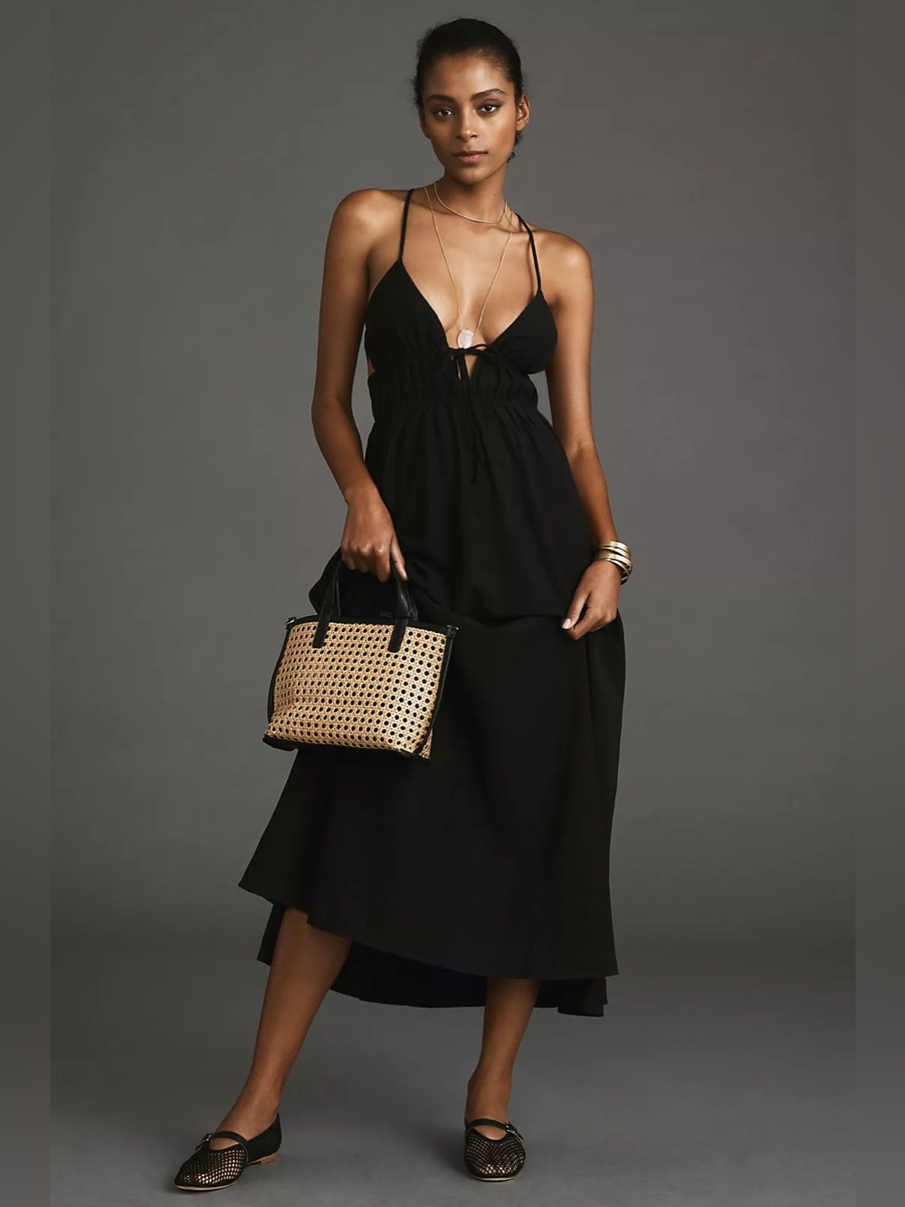 Anthropologie LSPACE NWT Playa Vista Midi Dress Size M Summer Resort Beach